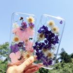 Real Flower iPhone Cases – Glittery Transparent Silicone Cover with Dried Flowers for iPhone Models