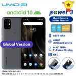UMIDIGI Power 3 mini mobile phone showing 48 MP quad AI camera setup and 6.53″ FHD+ display.
