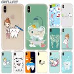 Phone Case Silicone soft Cover for iPhone 11 Pro X XS Max XR 6 6S 7 8 Plus 5 4S SE dental implant Dentist Dental Teeth Pattern