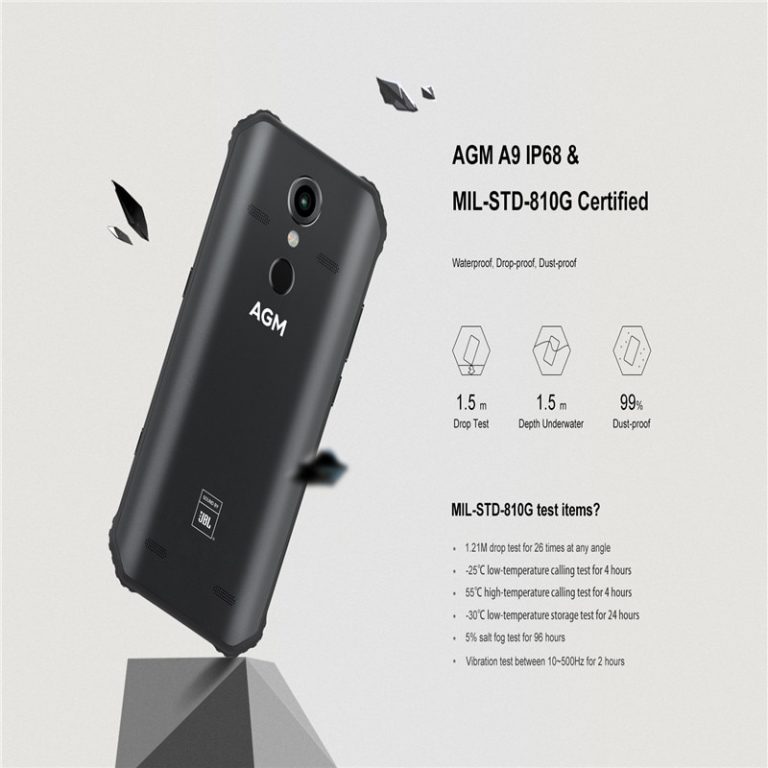 AGM A9 IP68 JBL Co-Branding 5.99" Screen 4GB RAM 64GB ROM JBL Tuned Speakers