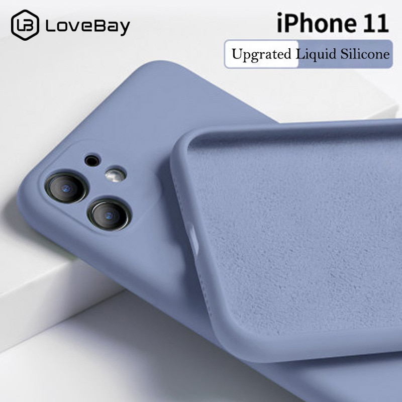 Lovebay Candy Color Phone Case For iPhone 11 11 Pro Max Liquid Silicone Solid Plain For iPhone 11 Case Soft TPU Back Cover Shell