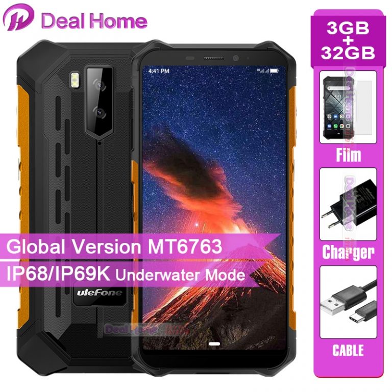 Ulefone Armor X5 IP68 Rugged Smartphone Android 9.0 5.5 inch 3GB 32GB 5000mAh Cell Phone 4G Dual SIM NFC Mobile Phone Android
