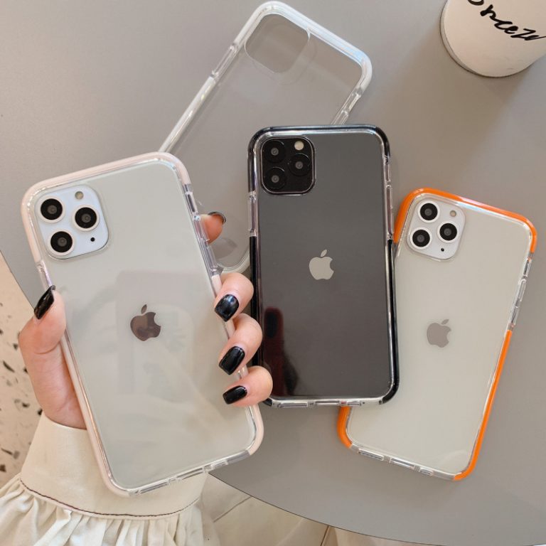 Shockproof Candy color Frame Phone Case For iPhone 11 11Pro Max XR XS X XS Max 7 8 6 6S Plus Soft transparent Back Cover capa 1 Shockproof Candy color Frame Phone Case For iPhone 11 11Pro Max