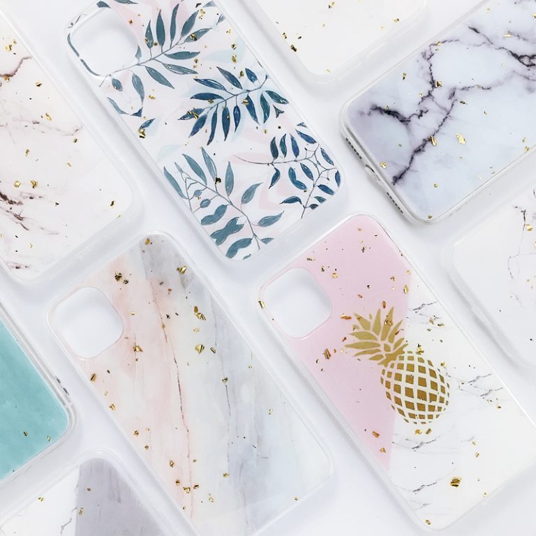 Ottwn For iPhone 11 Case Gold Foil Marble Stone Phone