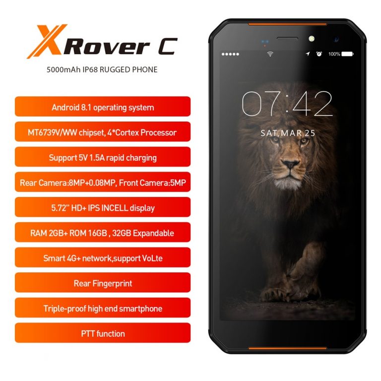 LEAGOO XRover C IP68 NFC OTG Fingerprint Face ID 4G 5.72" IPS Smartphone 5000mAh
