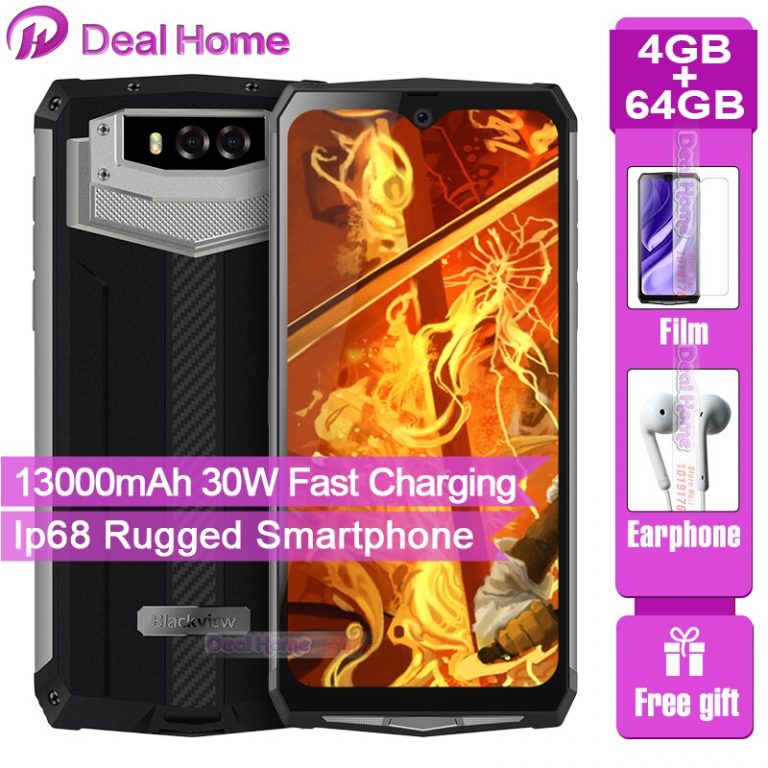 Blackview BV9100 13000mAh IP68 Rugged 4GB RAM 64GB ROM Smartphone 6.3" screen Android 9.0 MT6765 Octa Core NFC OTG Mobile Phone