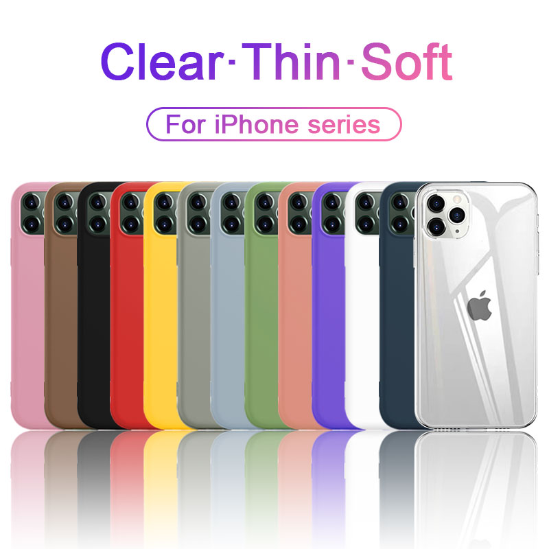 Ultra Thin Clear Silicone Phone Case For iPhone 11 Pro Max Case iphone XR XS Max X 7 8 6 6S Plus Soft TPU Transparent Back Cover