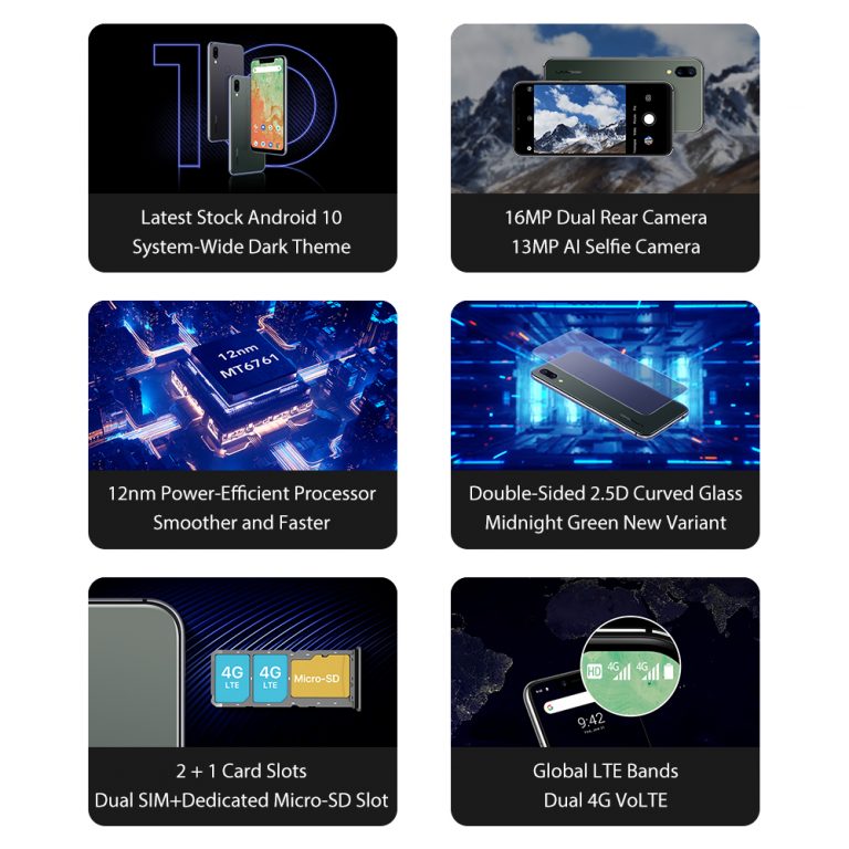 UMIDIGI A3X Android 10 Global Band 3GB RAM 16GB MT6761 5.7" Smartphone 16MP+5MP Rear 13MP Selfie Dual 4G Triple Slots 3300mAh 2 UMIDIGI A3X 5.7" Android Smartphone β Perfect for Budget-Friendly Performance and Sleek Design! π±β¨