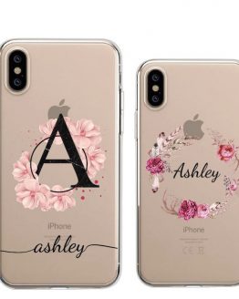 Custom Personalization Name Vintage Flower Wreath Bouquet Phone Soft Clear Case For iPhone 11 Pro Max XS Max XR X 7Plus 8Plus