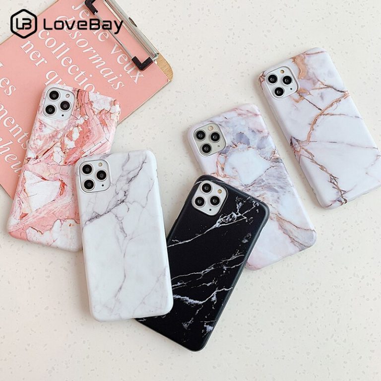 Lovebay For iPhone 11 Marble Case For iPhone 7 8 6 6S Plus 11 Pro X XR XS Max Phone Case Soft IMD Silicone Protection Back Cover