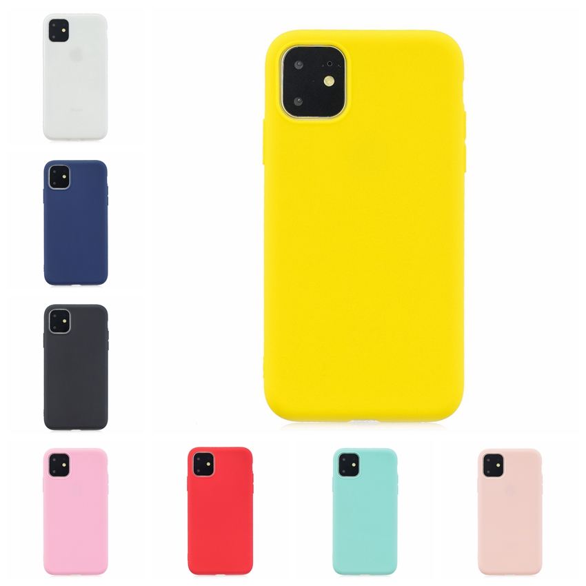 Candy Color Phone Case For Coque iPhone 11 Pro Max Soft Silicon TPU Back Case For Etui iPhone 6 7 8 Plus X XR XS Max Back Cover