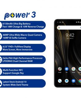 UMIDIGI Power 3 Phone Android 10 48MP Quad AI Camera 6150mAh 6.53" FHD+4GB 64GB Helio P60 Global Version Smartphone NFC Pre-sale