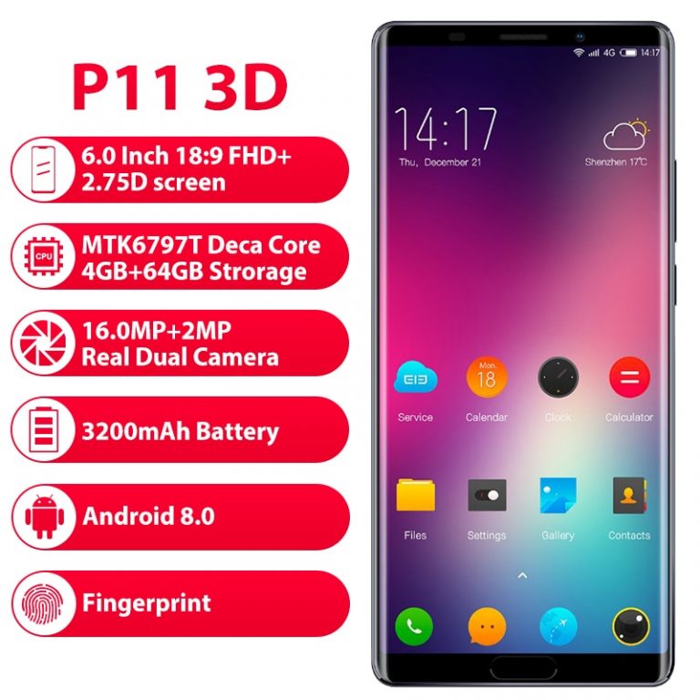 Elephone P11 3D 6.0 Inch Screen FHD+ 4GB 64GB Mobile Phone Android 8.0
