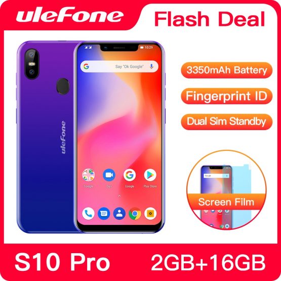 Ulefone S10 Pro Mobile Phone Android 8.1 5.7 inch MT6739WA Quad Core 2GB RAM 16GB ROM 16MP+5MP Rear Dual Camera 4G Smartphone