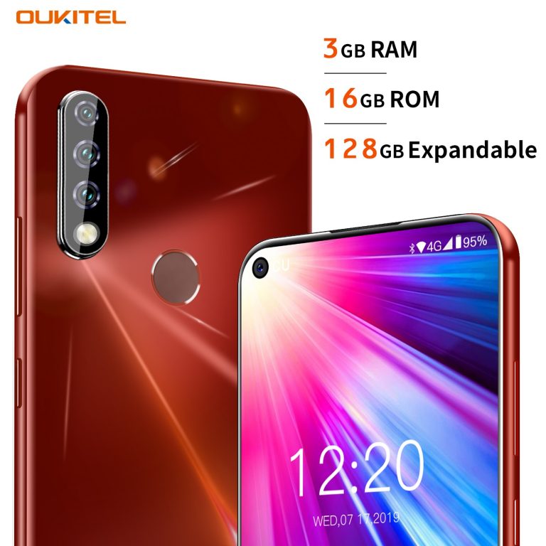 OUKITEL C17 6.35'' Triple Camera Smartphone MT6763 Octa Core Android 9.0 3GB 16GB Face ID Fingerprint