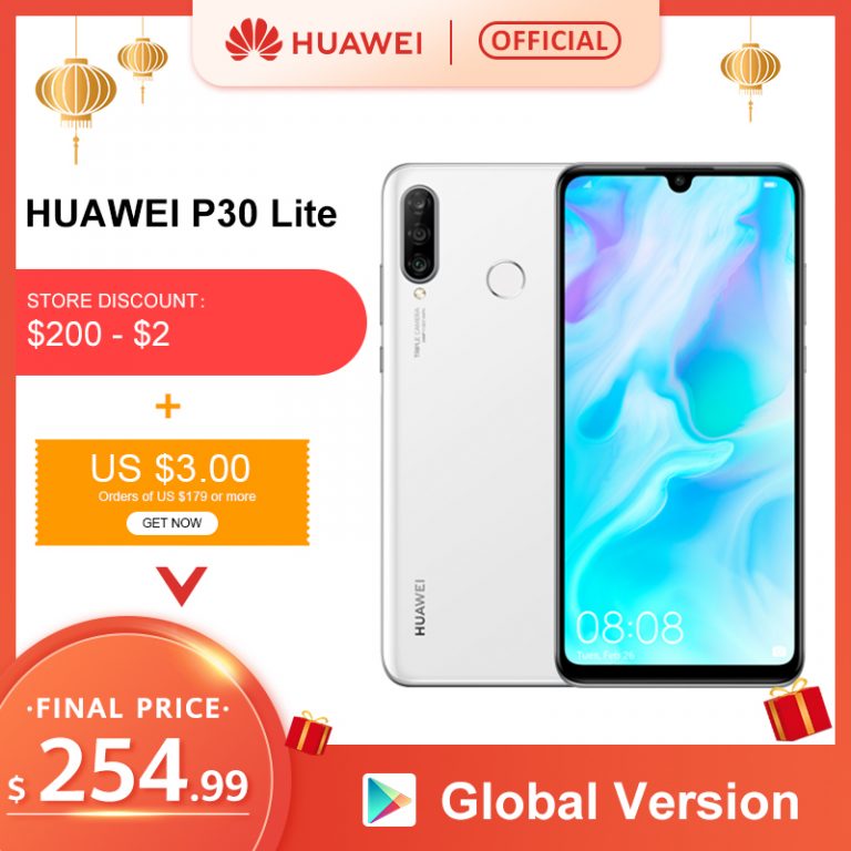 Global Version Huawei P30 Lite 6GB 128GB Smartphone P30Lite 6.15 inch Kirin 710 Octa Core Mobile Phone EMUI Android 9 CellPhone