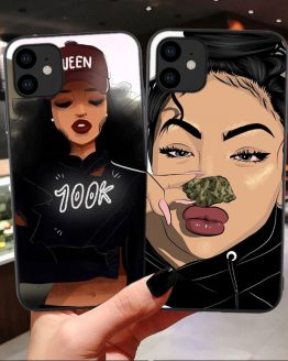 Black African Art phone case for iPhone X XR XS Max 8 7 Plus 6 6s Plus melanin poppin Silicone Cover For iPhone 11 Pro Max 2019