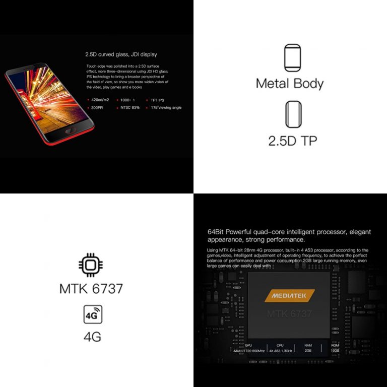 ALLCALL Atom 4G Dual SIM SmartPhone MT6737 Quad-core 2GB RAM 16GB