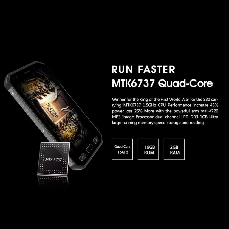 KXD E&L S30 IP68 Waterproof Rugged Phone Android 6.0 MTK6737 Quad Core