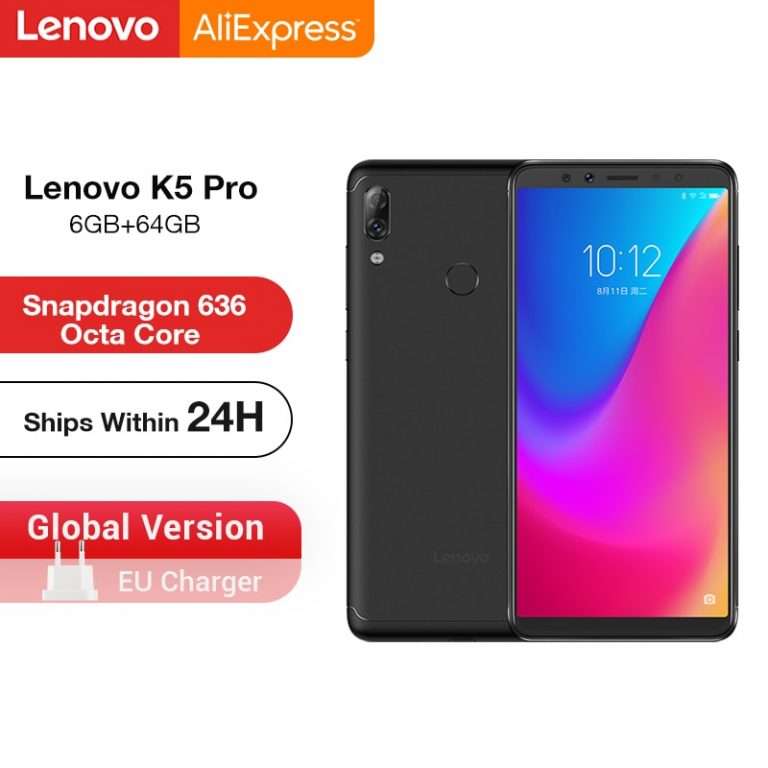 Global Version Lenovo K5 Pro 6GB 64GB Snapdragon 636 Octa Core Four Cameras 5.99 inch 18:9 4G LTE Phones 4050mAh Smartphone