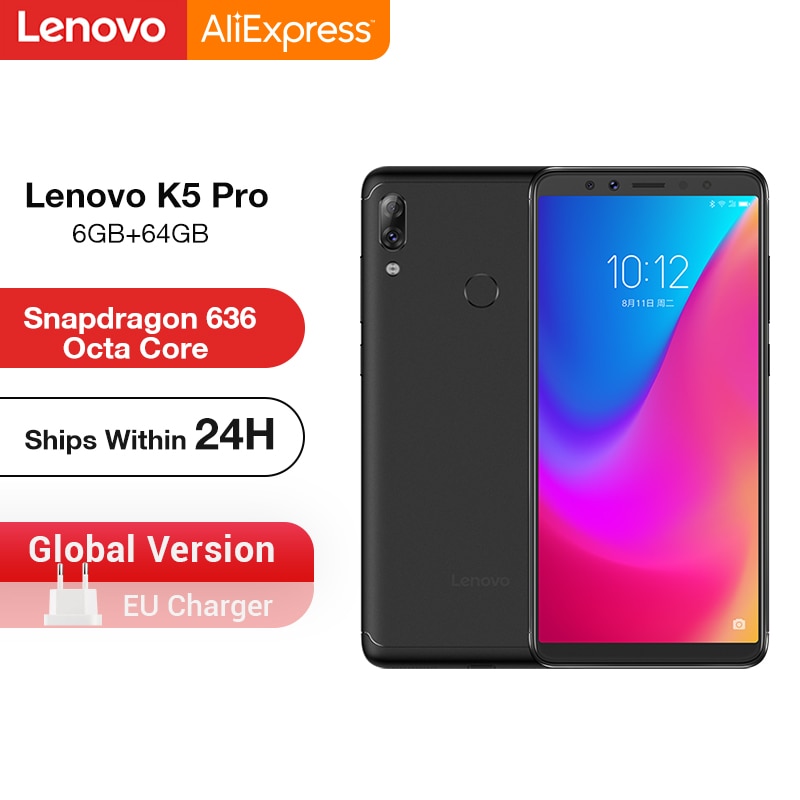 Global Version Lenovo K5 Pro 6GB 64GB Snapdragon 636 Octa Core Four Cameras 5.99 inch 18:9 4G LTE Phones 4050mAh Smartphone