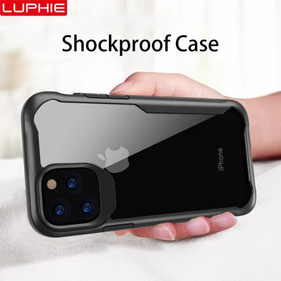 LUPHIE Shockproof Armor Case For iPhone 11 Pro Max Transparent Case Cover For iPhone X XS XR MAX 6 7 8 Plus Luxury Silicone Case