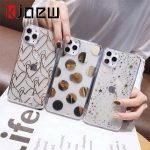 KJOEW Electroplated Transparent Phone Case For iPhone 11 Pro Max X XS XR Xs Max 6 6S 7 8 Plus Glitter Bling Laser Soft IMD Cover