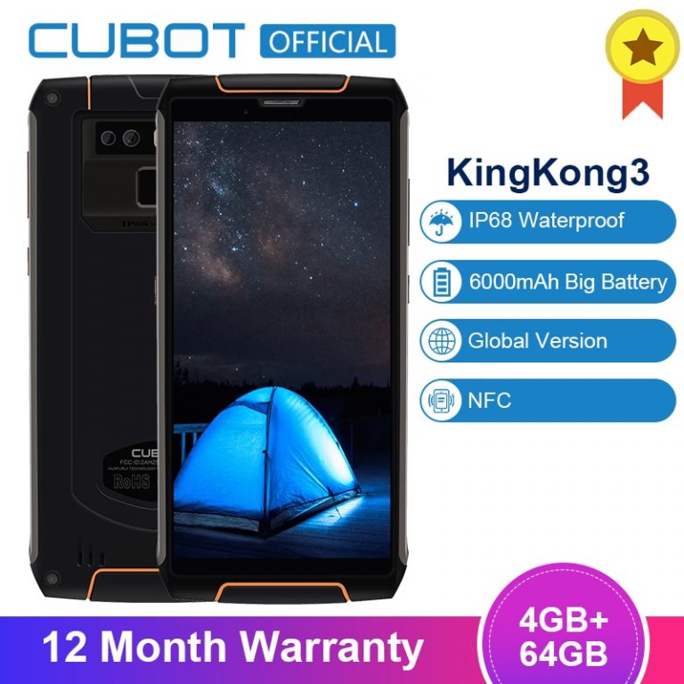 Cubot King Kong 3 IP68 Waterproof Smartphone Android 8.1 4GB 64GB