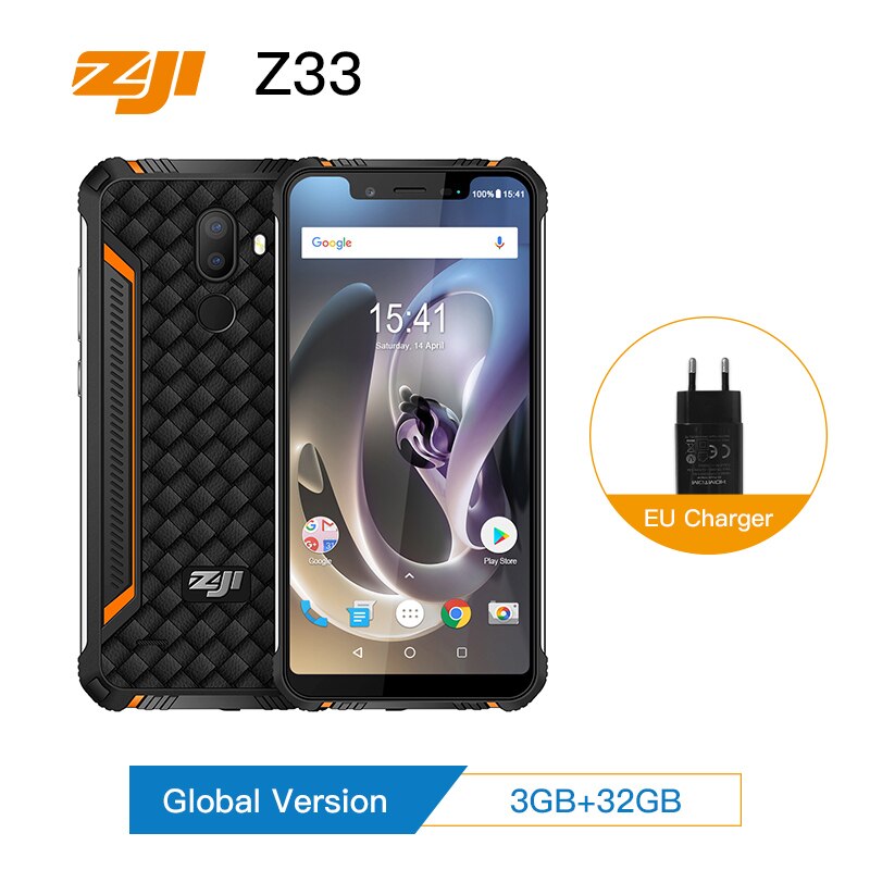 Global Version HOMTOM ZJI ZOJI Z33 IP68 Waterproof Smartphone 5.85" MT6739 Quad Core Cell phone 4600mAh Face ID 4G Mobile Phone