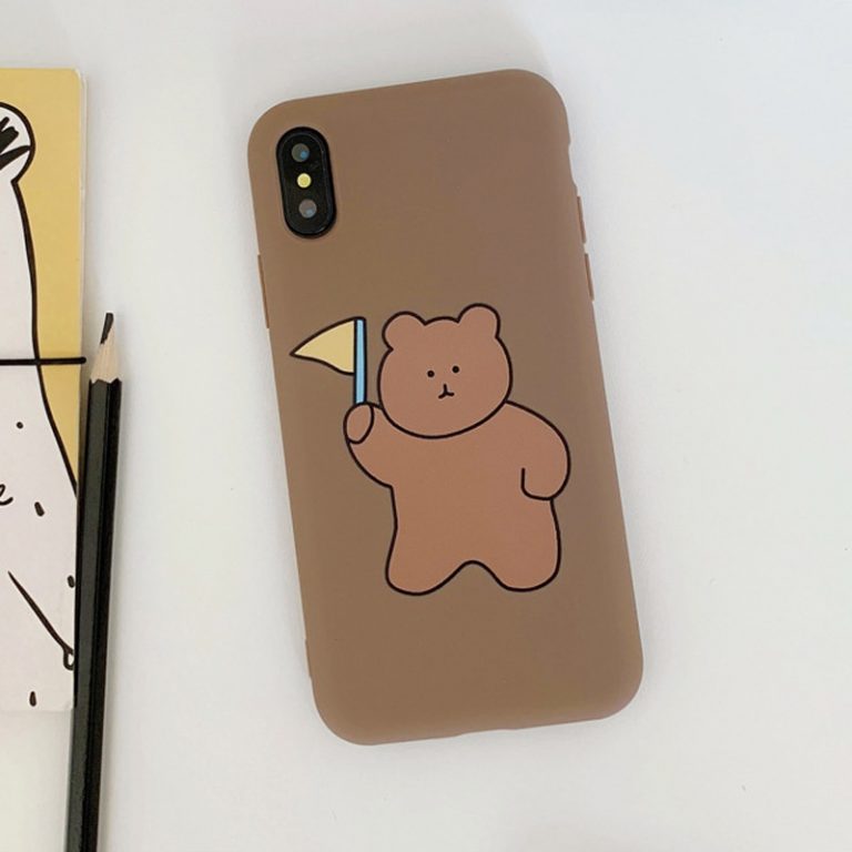 JAMULAR Cartoon Bear Silicone Soft Phone Case For iPhone 7 11 Pro
