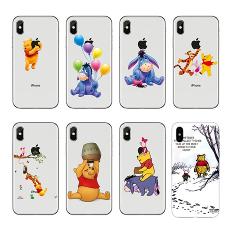 Winnies Poohs Cartoon Naughty Lovely Eeyore Soft TPU Phone Case For iPhone 11 11Pro Max X XR XS Max 8 8Plus 7 7Plus 6 6Plus 5 SE