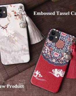 3D Relief Case for iPhone 11 Pro Max XS XR X 10S 7 8 6 6S Plus Case Emboss Tassel Bell Anti-knock Soft Cover for Apple XS Shell