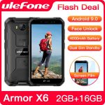 Ulefone Armor X6 IP68 Waterproof Rugged Smartphone 2GB +16GB Android 9.0 4000mAh Face ID 8MP Cellphone Outdoor 3G Mobile Phone