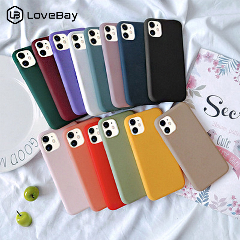 Lovebay Silicone Phone Case For iPhone 11 Pro X XR XS Max 7 8 6 6s Plus 5 5s SE Candy Color Solid Soft Cover Shell For iPhone 11