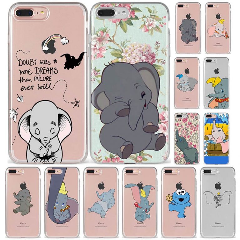Cute Animal Dumbo Silicone Back Cover Case For iPhone X XS XS 11 pro MAX XR 8 7 6 6S Plus 5 5s SE XS MAX Phone Coque Capa Funda