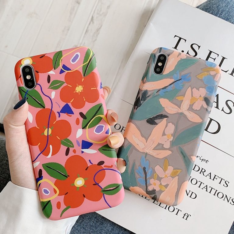 LACK Colorful Flower floral Leaf Phone Case For iphone 8 Plus 6 6S 7 X XS Max
