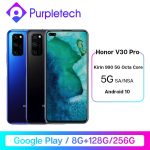 Honor V30 Pro Google Play Kirin990 5G Octa core Smartphone 8GB 128GB 256GB 16Core GPU 40mp Triple Cam 40W SuperCharge Android 10