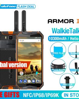 Ulefone Armor 3T IP68 Waterproof Mobile Phone Android 8.1 5.7inch 21MP helio P23 Octa Core NFC 10300mAh Walkie Talkie Smartphone