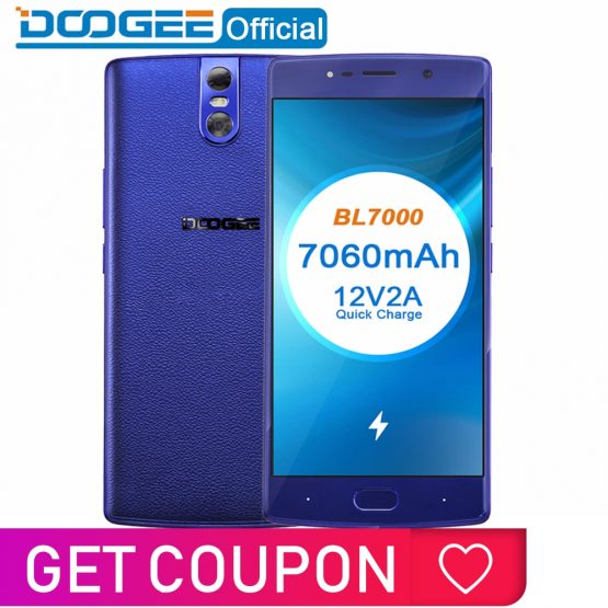 DOOGEE BL7000 7060mAh 12V2A Quick Charge 5.5'' FHD MTK6750T Octa Core 4GB RAM 64GB ROM Smartphone Dual 13.0MP Camera Android 7.0