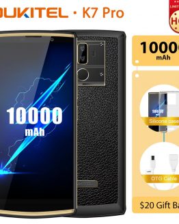 OUKITEL K7 Pro K7 6.0 Inch FHD+ 18:9 Mobile Phone Android 9.0 Smartphone Octa Core 4GB 64GB Cellphone Face ID 10000mAh 9V/2A