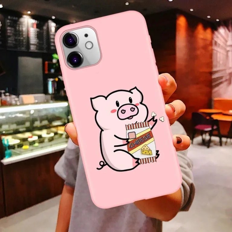 Bff Best Friends Couples Soft Phone Case For iphone 11 Pro Max Cartoon Pig Print Pink Tpu Cover For iPhone 7 8 Plus X XR XS Max 2 Soft Phone Case For iphone 11 Pro Max Cartoon Pig Print Pink