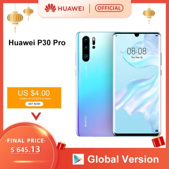 Global Version Huawei P30 Pro 8GB 256GB Kirin 980 Octa Core Smartphone 50x Digital Zoom Quad Camera 6.47'' Full Screen OLED NFC