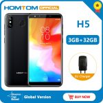 Global version HOMTOM H5 360 OS Android8.1Mobile Phone 3GB+32GB 3300mAh 5.7" Face ID 13MP MT6739 Quad Core 4G FDD-LTE Smartphone