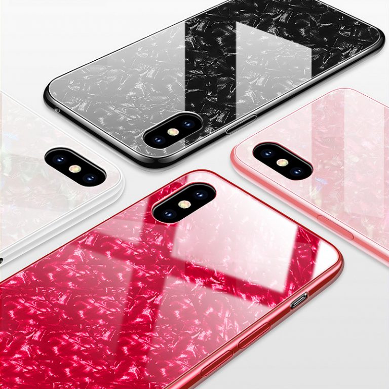 Luxury bling tempered glass shell cover for iphone 11 pro max silicone edge case