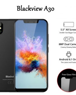 Blackview A30 5.5inch Smartphone Quad Core Mobile Phone 19:9 Full Screen 3G Cellphone MTK6580A Face ID 2GB+16GB Android 8.1