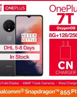 OnePlus 7T Global ROM Smartphone Snapdragon 855 Plus 6.55'' AMOLED Screen 90Hz Fluid Display 48MP Triple Cam 30W Charge