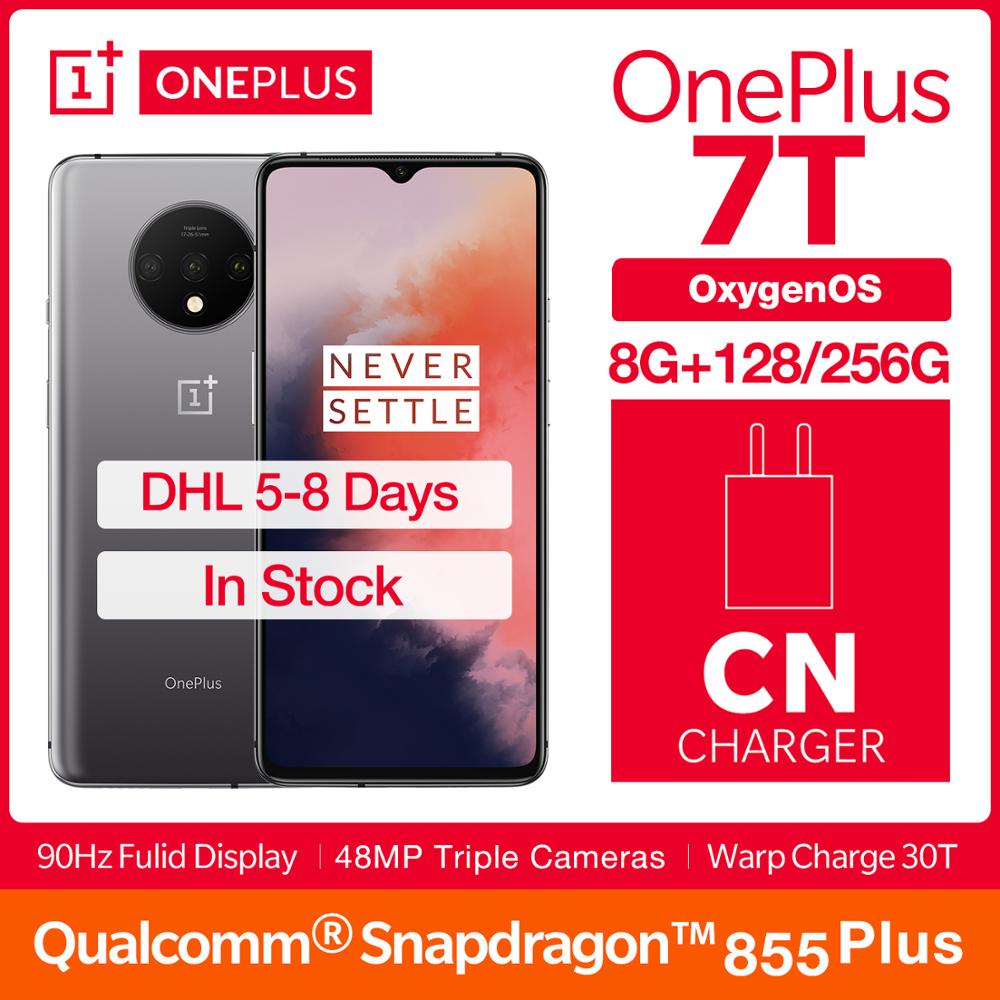 OnePlus 7T Global ROM Smartphone Snapdragon 855 Plus 6.55'' AMOLED Screen 90Hz Fluid Display 48MP Triple Cam 30W Charge