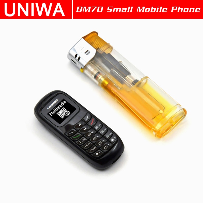 UNIWA Mini Mobile Phone L8STAR BM70 Wireless Bluetooth Earphone Cellphone Stereo GSM Unlocked Phone Super Thin GSM Small Phone
