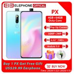 Elephone PX 6.53" FHD+Full Screen Pop-Up 16MP+2MP Camera 3300mAh Mobile Phone Android 9.0 MT6763 Octa Core 4GB+64GB Smartphone