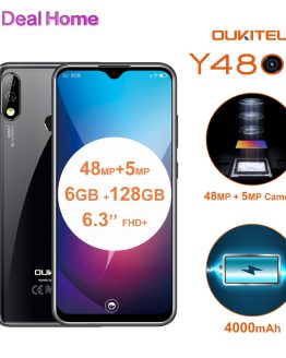 Oukitel Y4800 6.3"19.5:9 Screen Android 9.0 6G RAM 128G ROM Smartphone 4000mAh Battery 48MP+5MP Fingerprint Face ID Mobile Phone